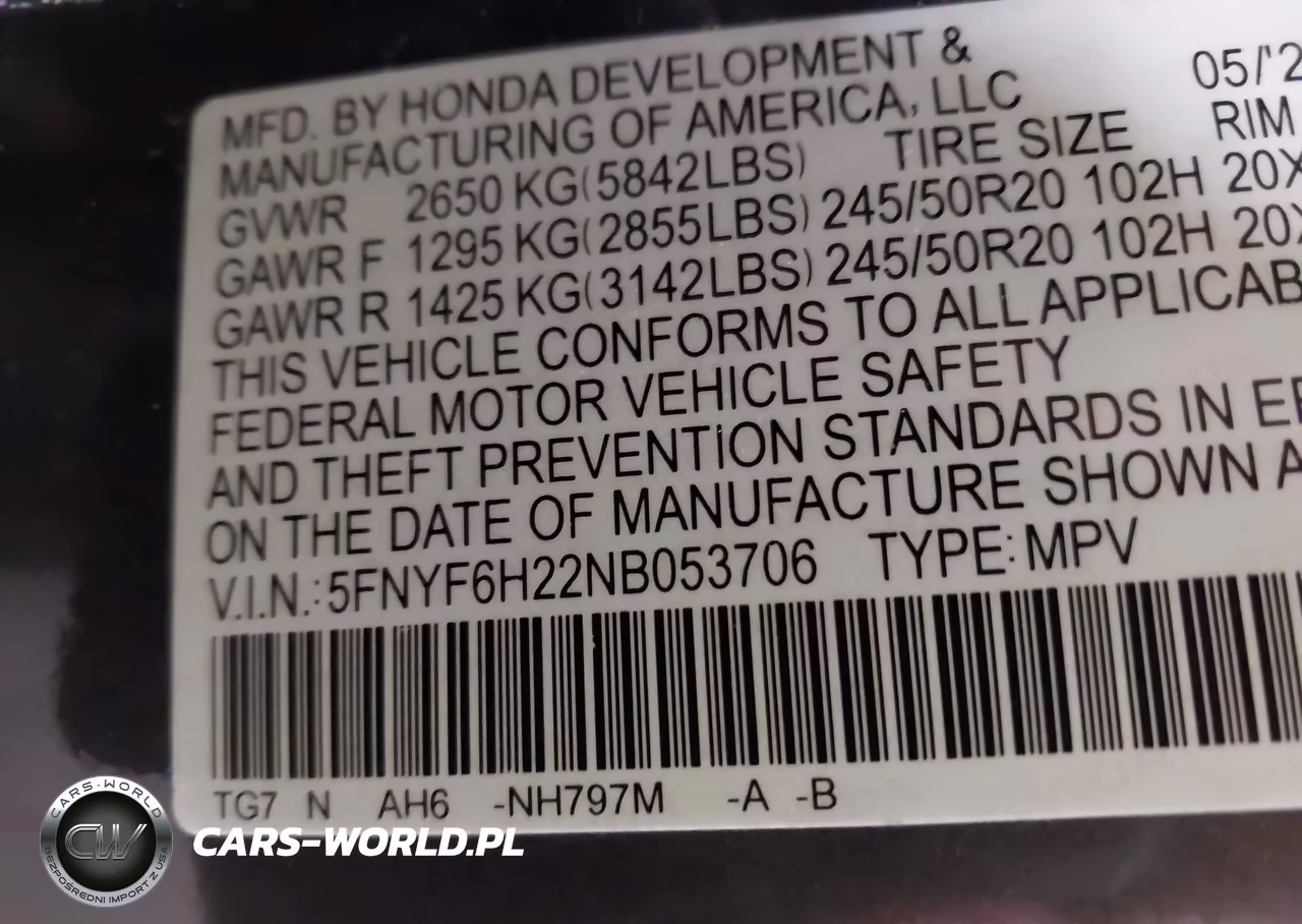 2022 Honda Pilot Awd Special Edition VIN:5FNYF6H22NB053706 - 9