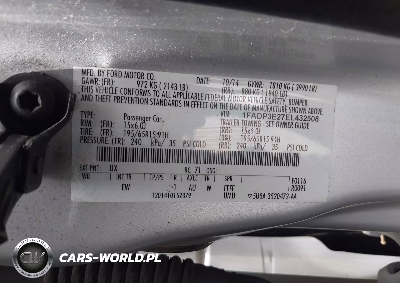 2014 Ford Focus S VIN:1FADP3E27EL432508 - 9