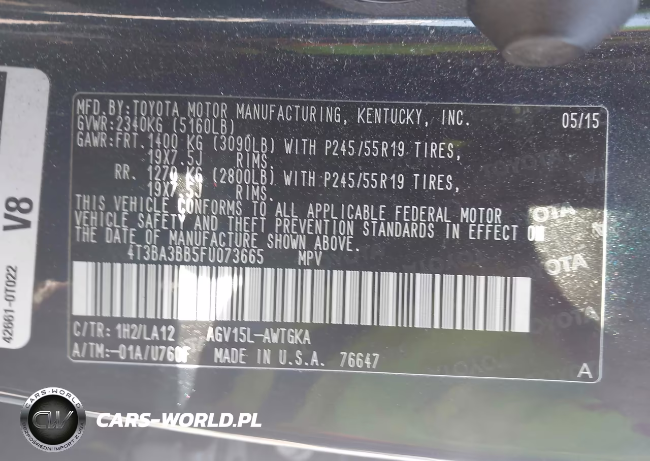 2015 Toyota Venza Xle VIN:4T3BA3BB5FU073665 - 9