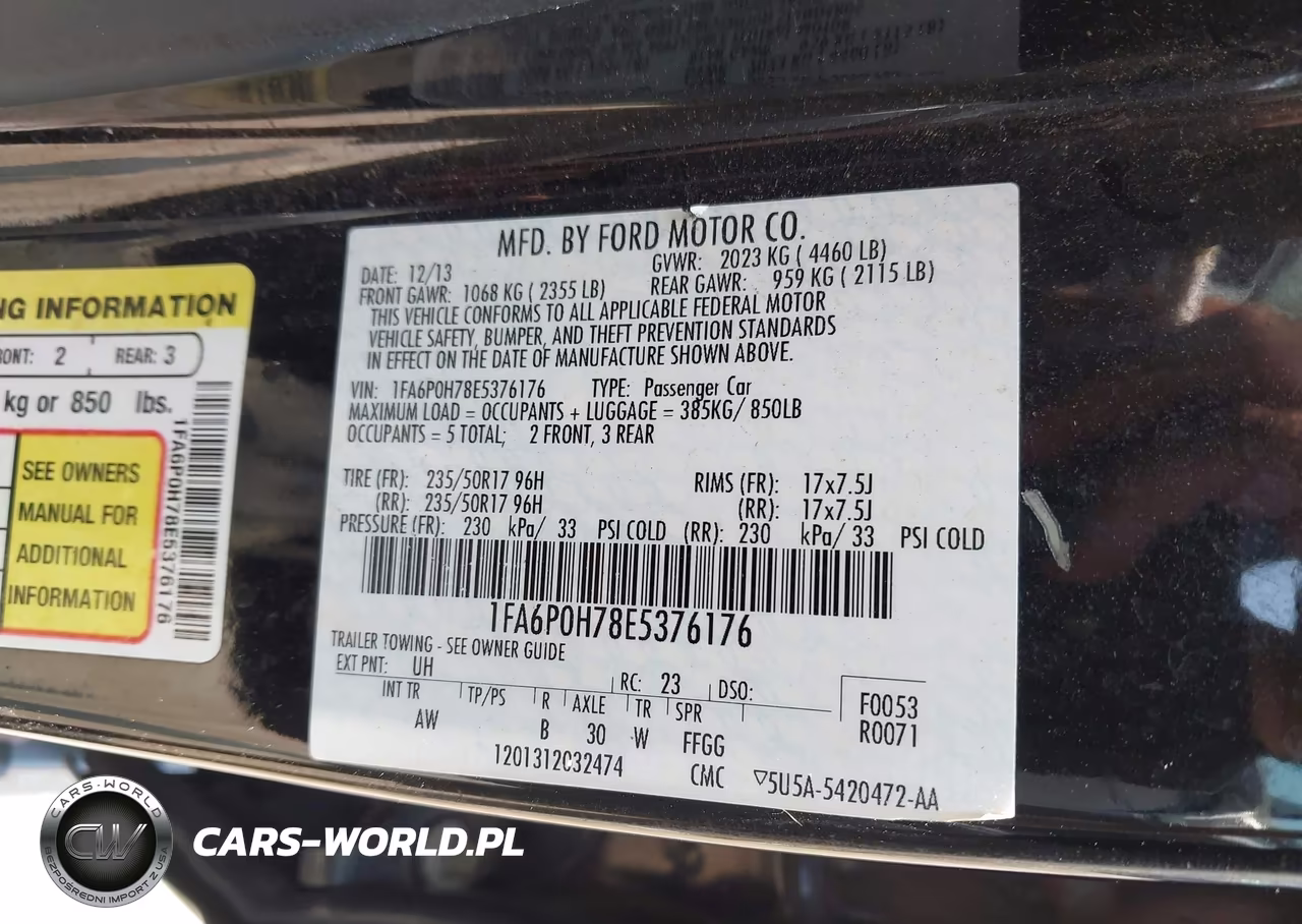 2014 Ford Fusion Se VIN:1FA6P0H78E5376176 - 9