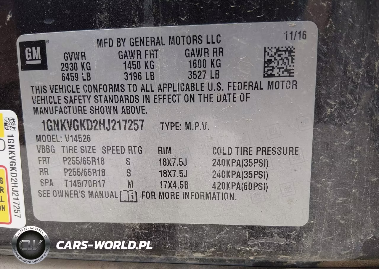 2017 Chevrolet Traverse Lt VIN:1GNKVGKD2HJ217257 - 9