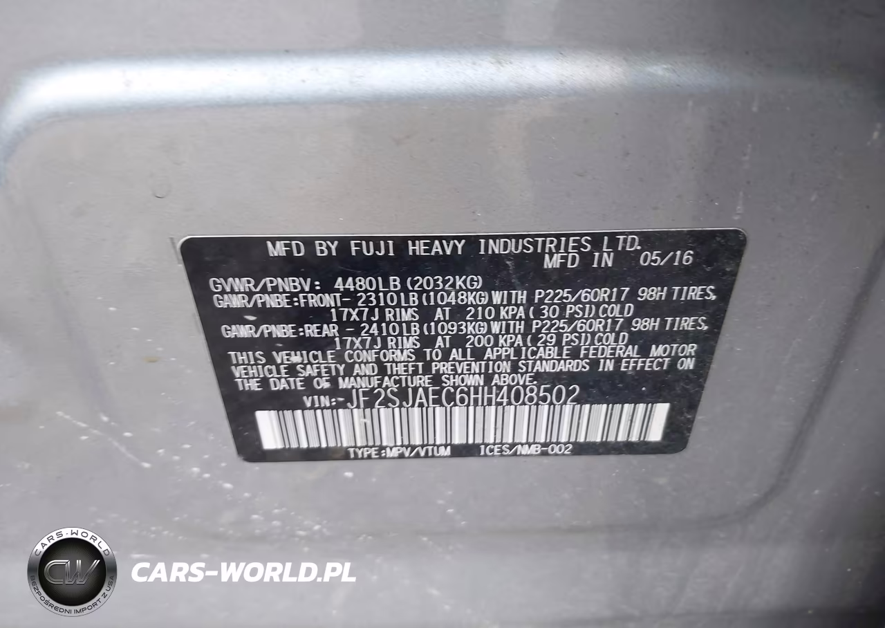 2017 Subaru Forester 2.5I Premium VIN:JF2SJAEC6HH408502 - 9