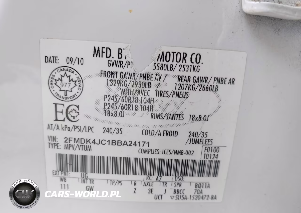 2011 Ford Edge Sel VIN:2FMDK4JC1BBA24171 - 9