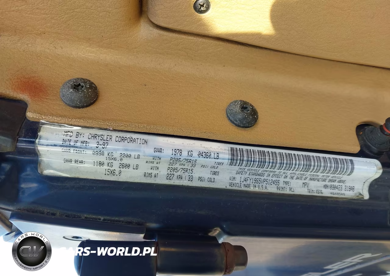 1997 Jeep Wrangler Sport VIN:1J4FY19S5VP512455 - 9