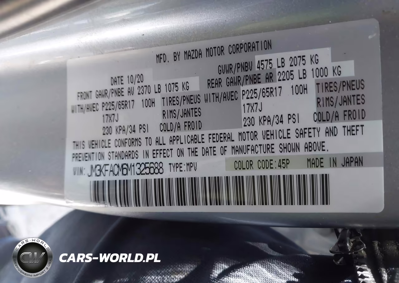 2021 Mazda Cx-5 Touring VIN:JM3KFACM6M1325688 - 9