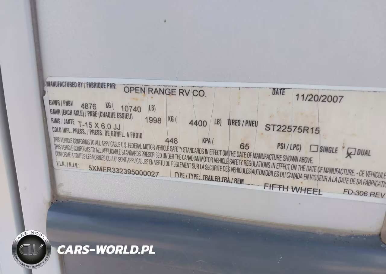 2007 Open Range Other VIN:5XMFR332395000027 - 9