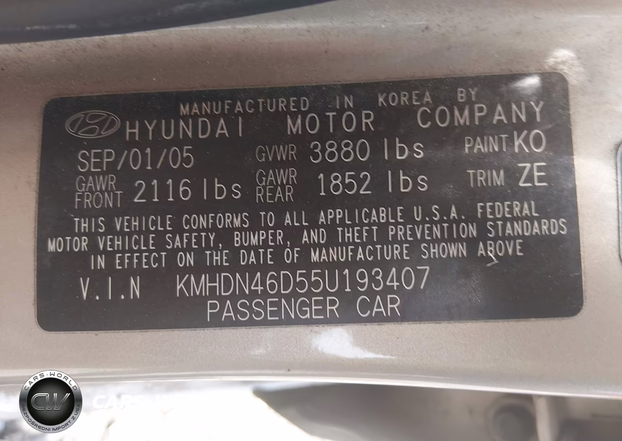 2005 Hyundai Elantra Gls-Gt VIN:KMHDN46D55U193407 - 9