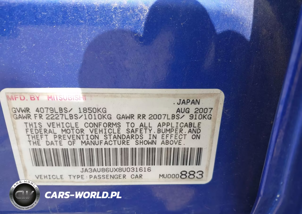 2008 Mitsubishi Lancer Gts VIN:JA3AU86UX8U031616 - 9