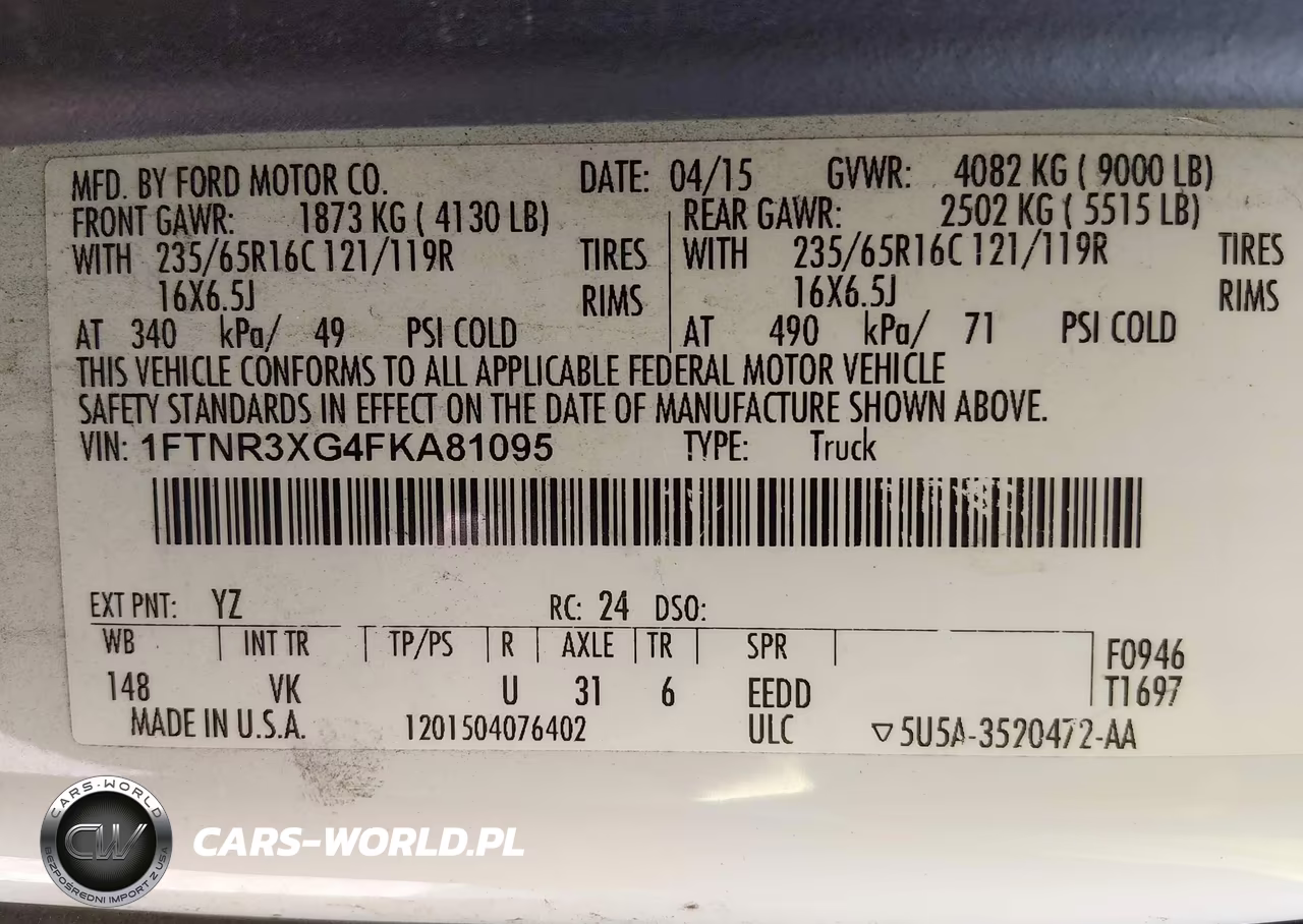 2015 Ford Transit-250 VIN:1FTNR3XG4FKA81095 - 9