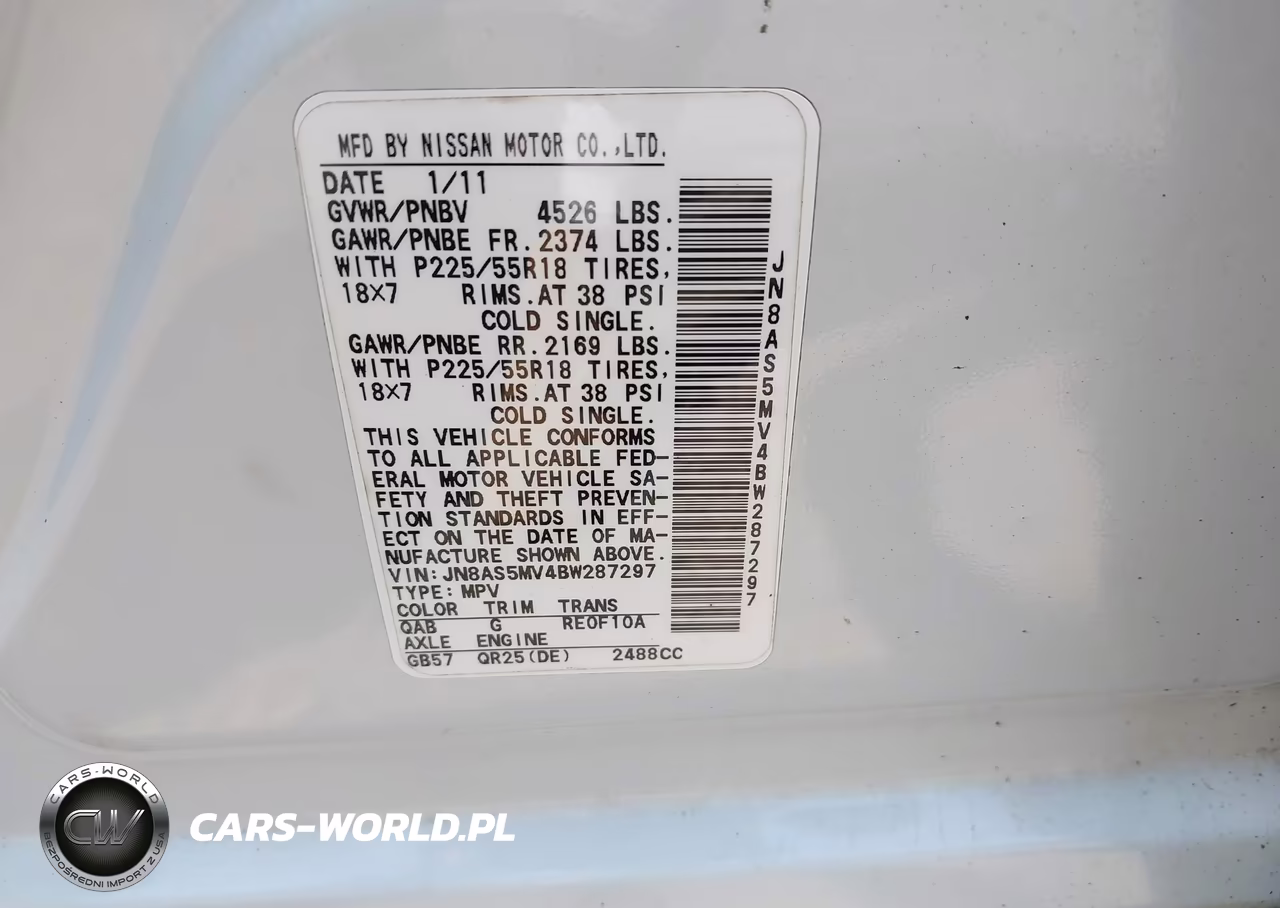 2011 Nissan Rogue Sv VIN:JN8AS5MV4BW287297 - 9