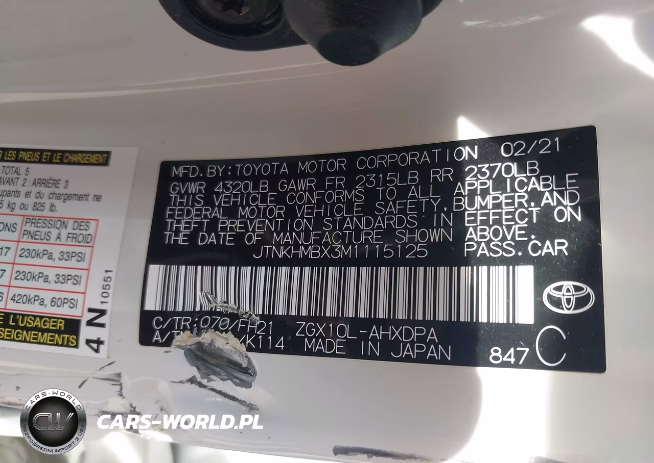 2021 Toyota C-Hr Le VIN:JTNKHMBX3M1115125 - 9