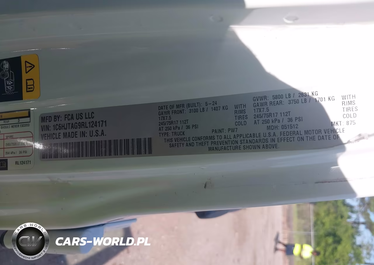 2024 Jeep Gladiator Sport VIN:1C6HJTAG9RL124171 - 9