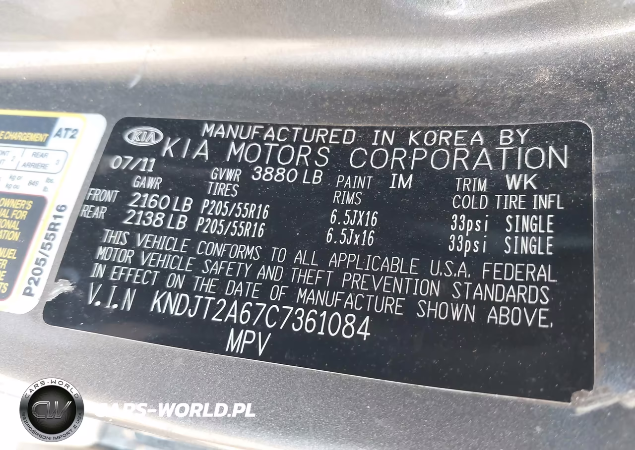 2012 Kia Soul + VIN:KNDJT2A67C7361084 - 9