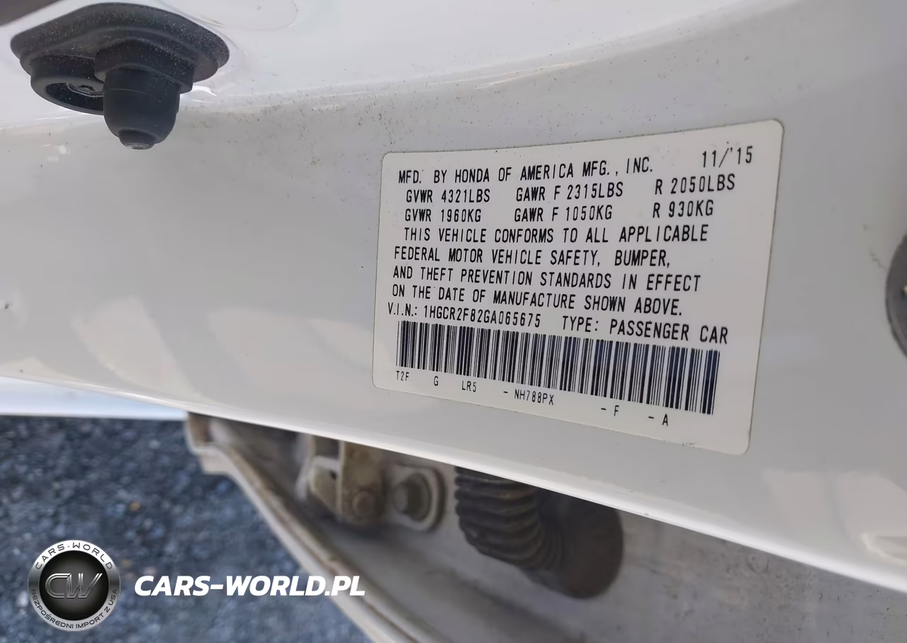 2016 Honda Accord Ex-L VIN:1HGCR2F82GA065675 - 9