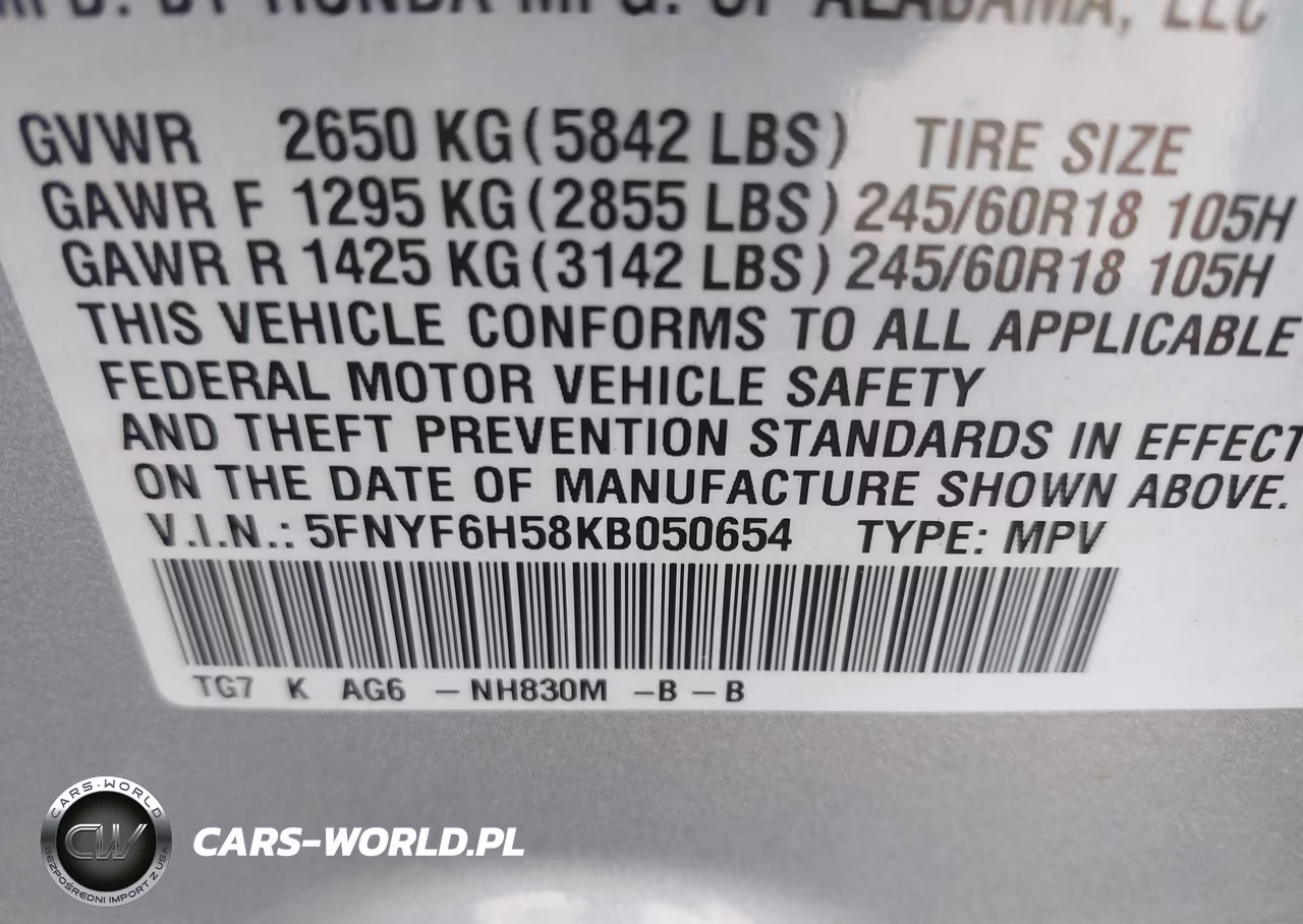2019 Honda Pilot Ex-L VIN:5FNYF6H58KB050654 - 9