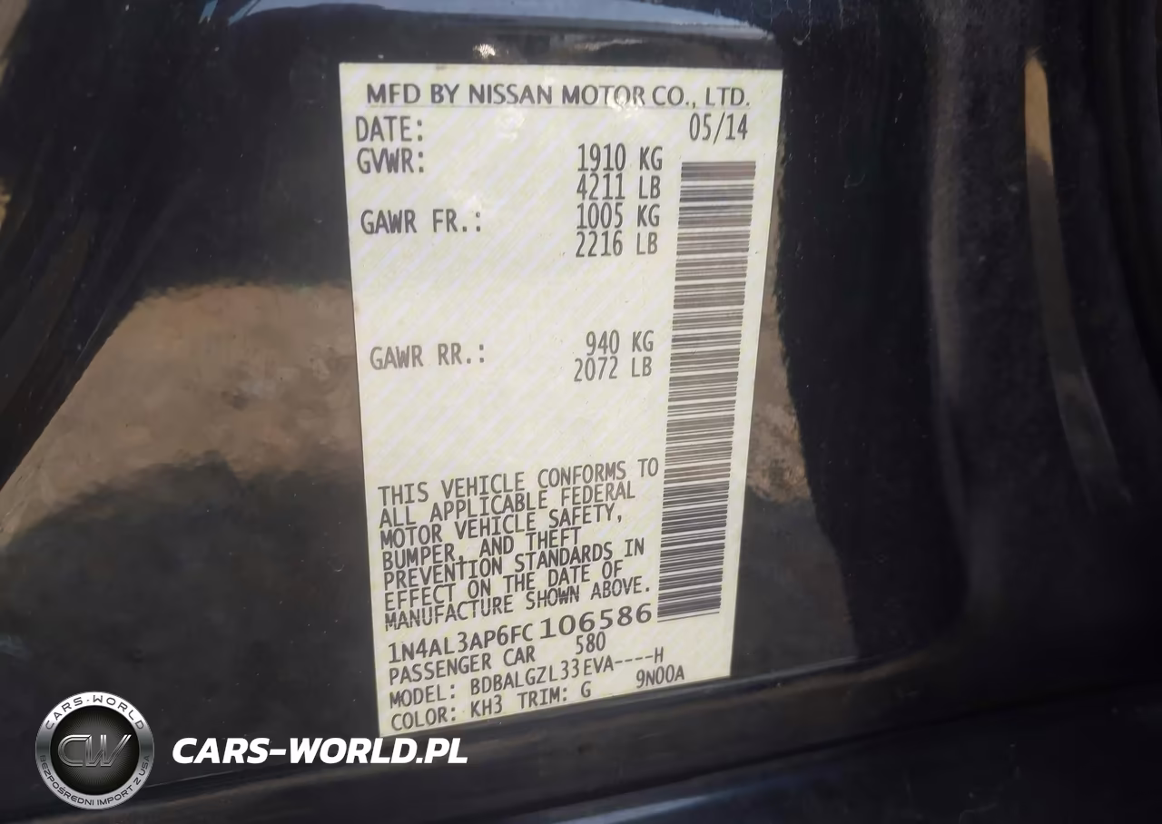2015 Nissan Altima 2.5 S VIN:1N4AL3AP6FC106586 - 9