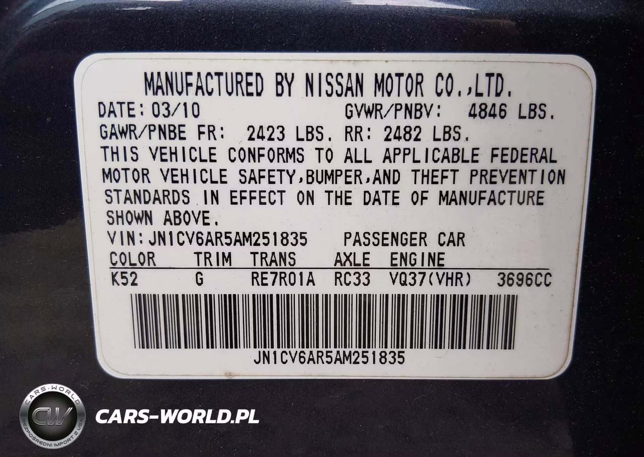 2010 Infiniti G37X VIN:JN1CV6AR5AM251835 - 9