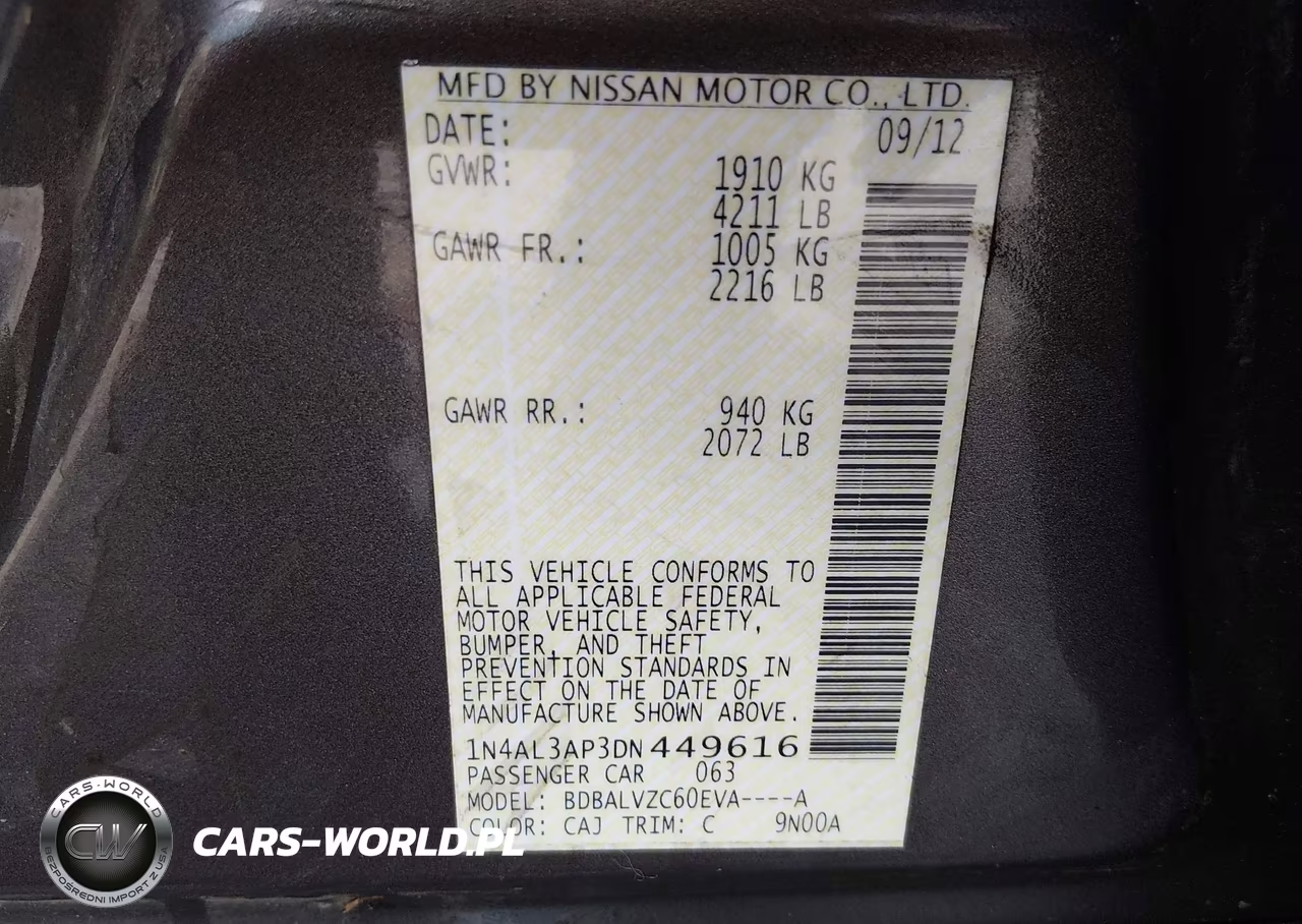 2013 Nissan Altima 2.5 Sl VIN:1N4AL3AP3DN449616 - 9