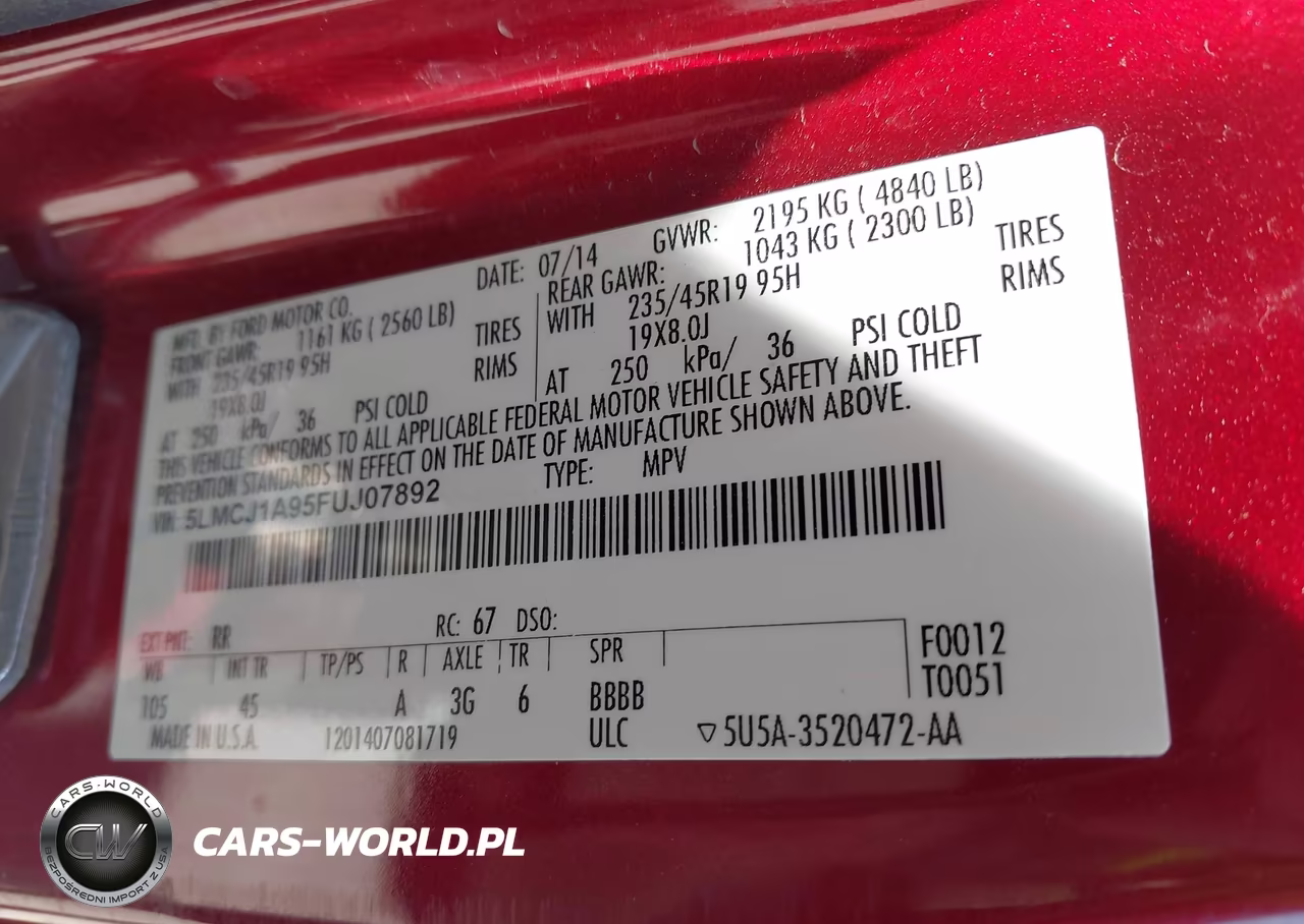 2015 Lincoln Mkc VIN:5LMCJ1A95FUJ07892 - 9