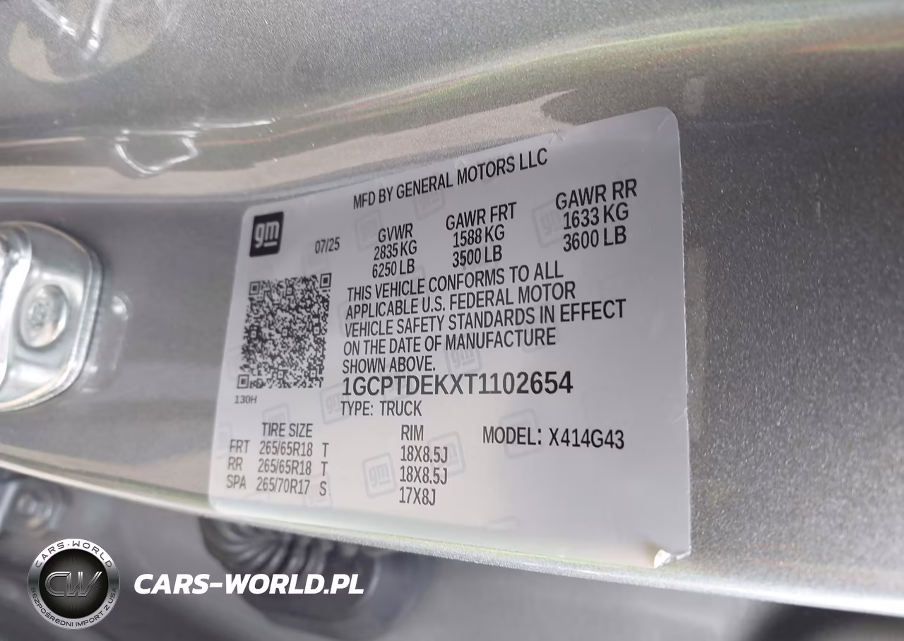 2026 Chevrolet Colorado Z71, 4Wd VIN:1GCPTDEKXT1102654 - 9
