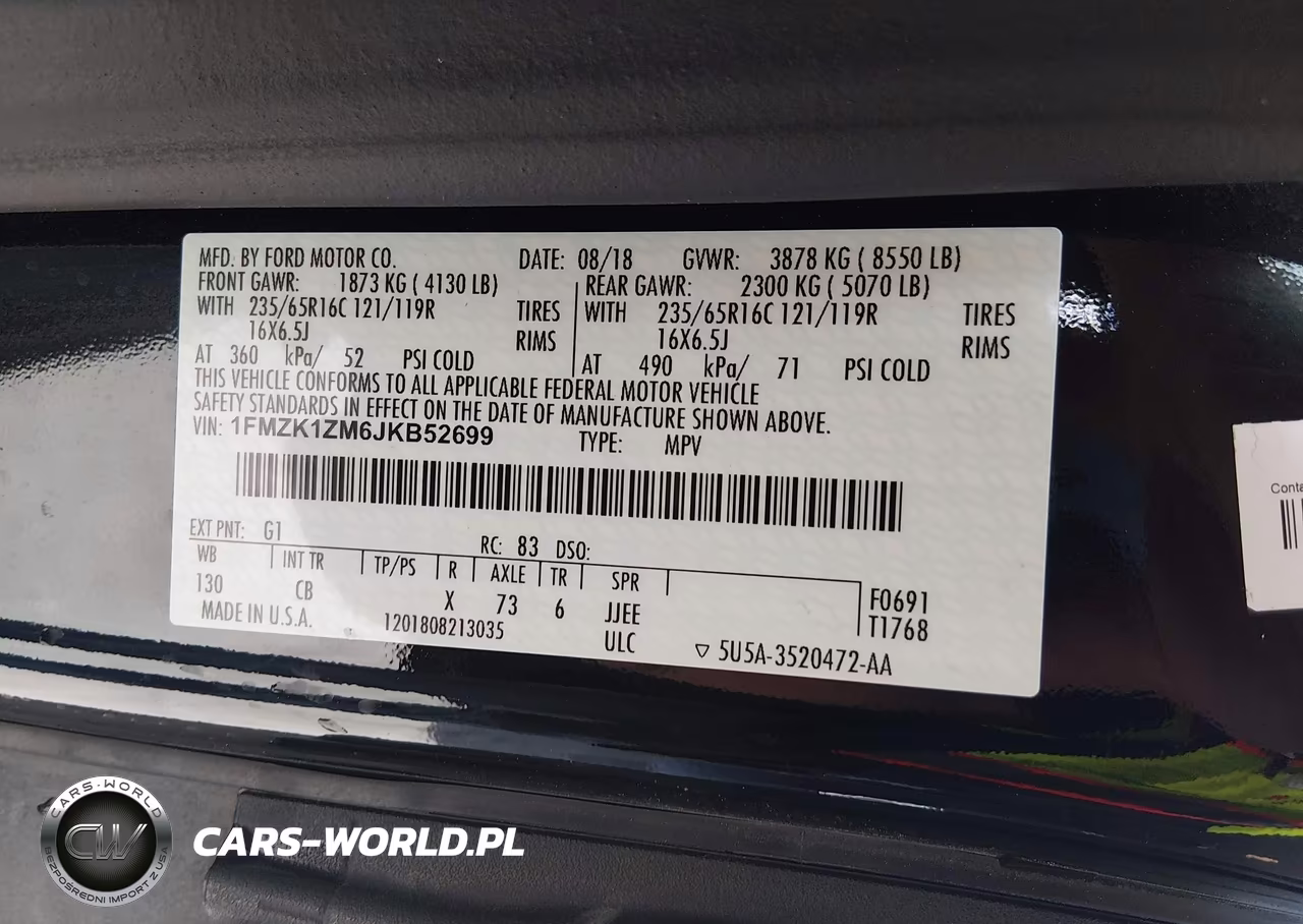 2018 Ford Transit-150 Xl-Xlt VIN:1FMZK1ZM6JKB52699 - 9