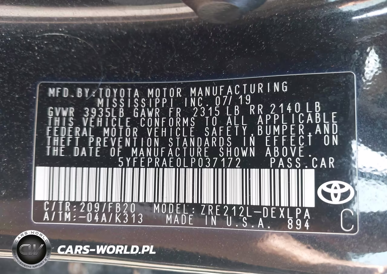 2020 Toyota Corolla Le VIN:5YFEPRAE0LP037172 - 9