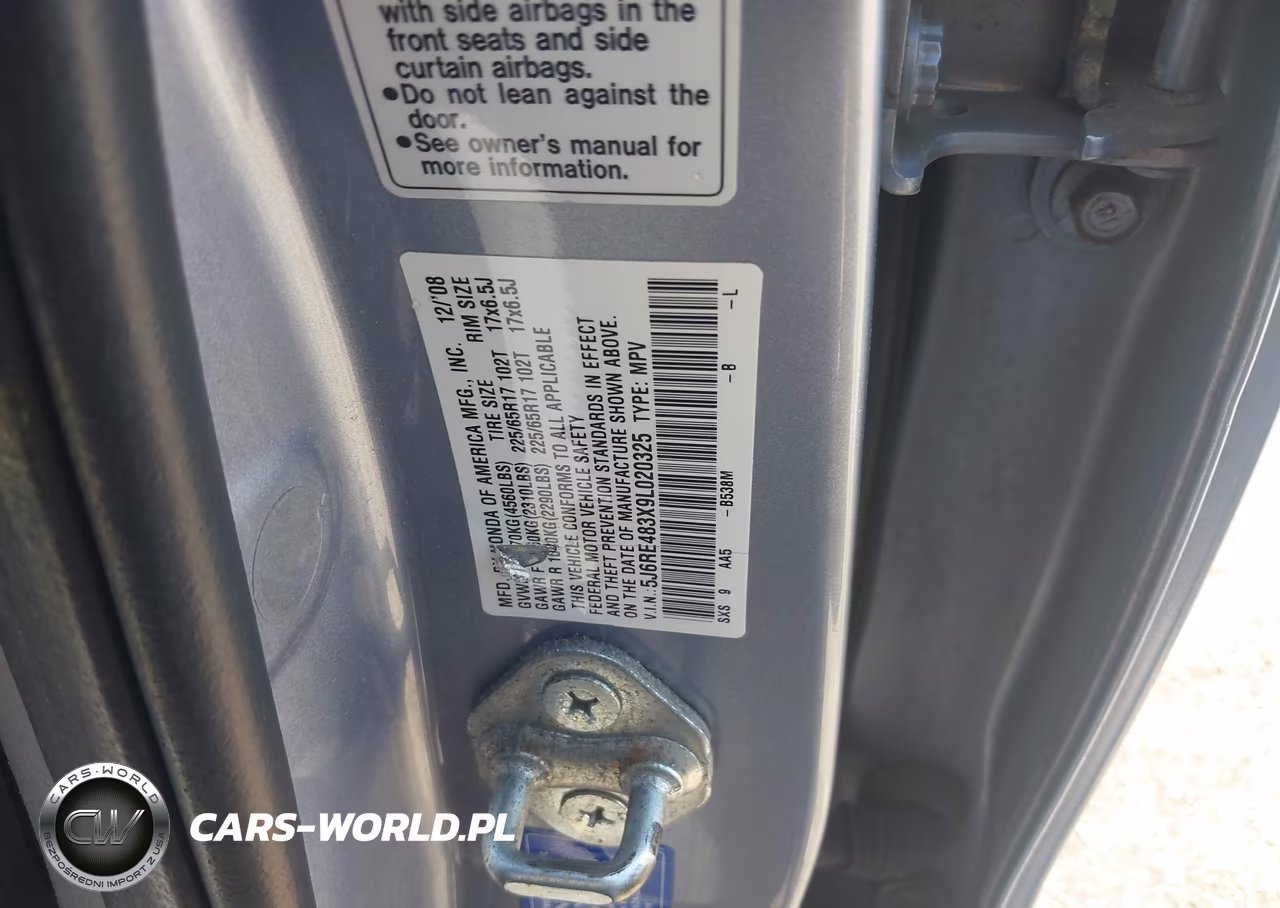 2009 Honda Cr-V Lx VIN:5J6RE483X9L020325 - 9