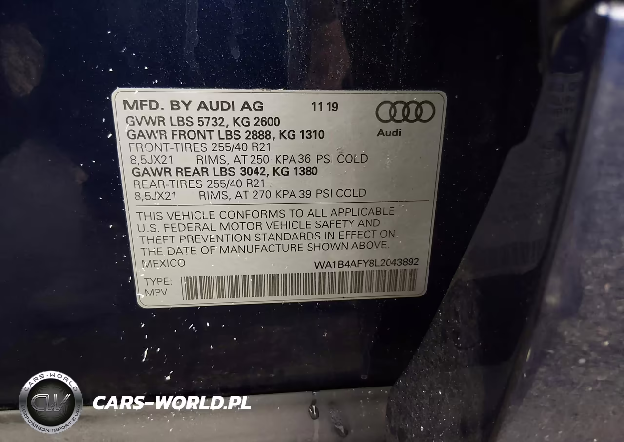 2020 Audi Sq5 Premium Plus Tfsi Quattro Tiptronic VIN:WA1B4AFY8L2043892 - 9