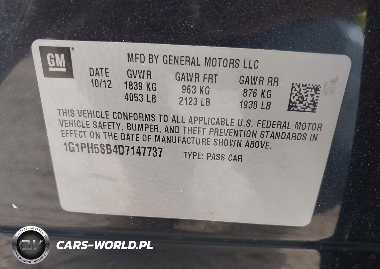 2013 Chevrolet Cruze Eco Auto VIN:1G1PH5SB4D7147737 - 9