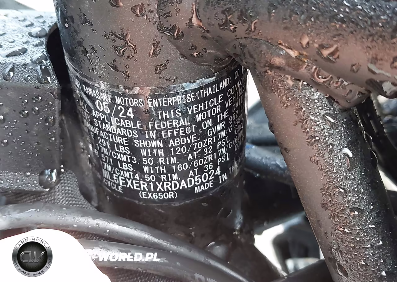 2024 Kawasaki Ex650 R VIN:ML5EXER1XRDAD5024 - 10