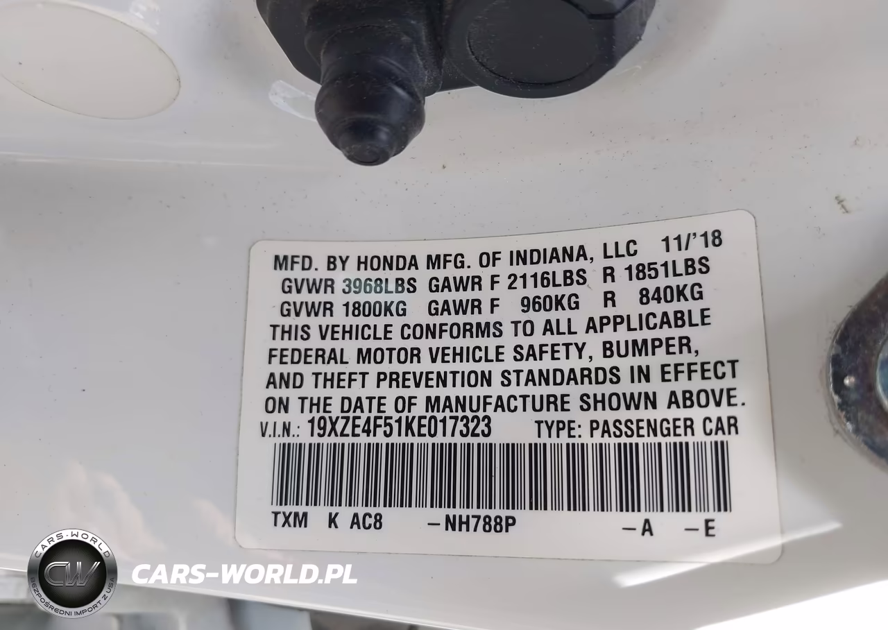 2019 Honda Insight Ex VIN:19XZE4F51KE017323 - 9