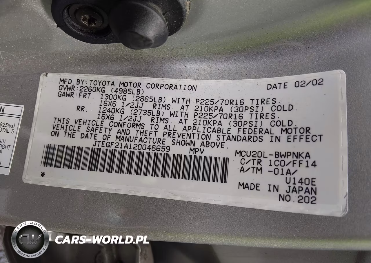 2002 Toyota Highlander Limited V6 VIN:JTEGF21A120046659 - 9