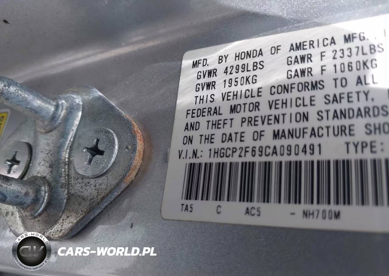 2012 Honda Accord 2.4 Se VIN:1HGCP2F69CA090491 - 9