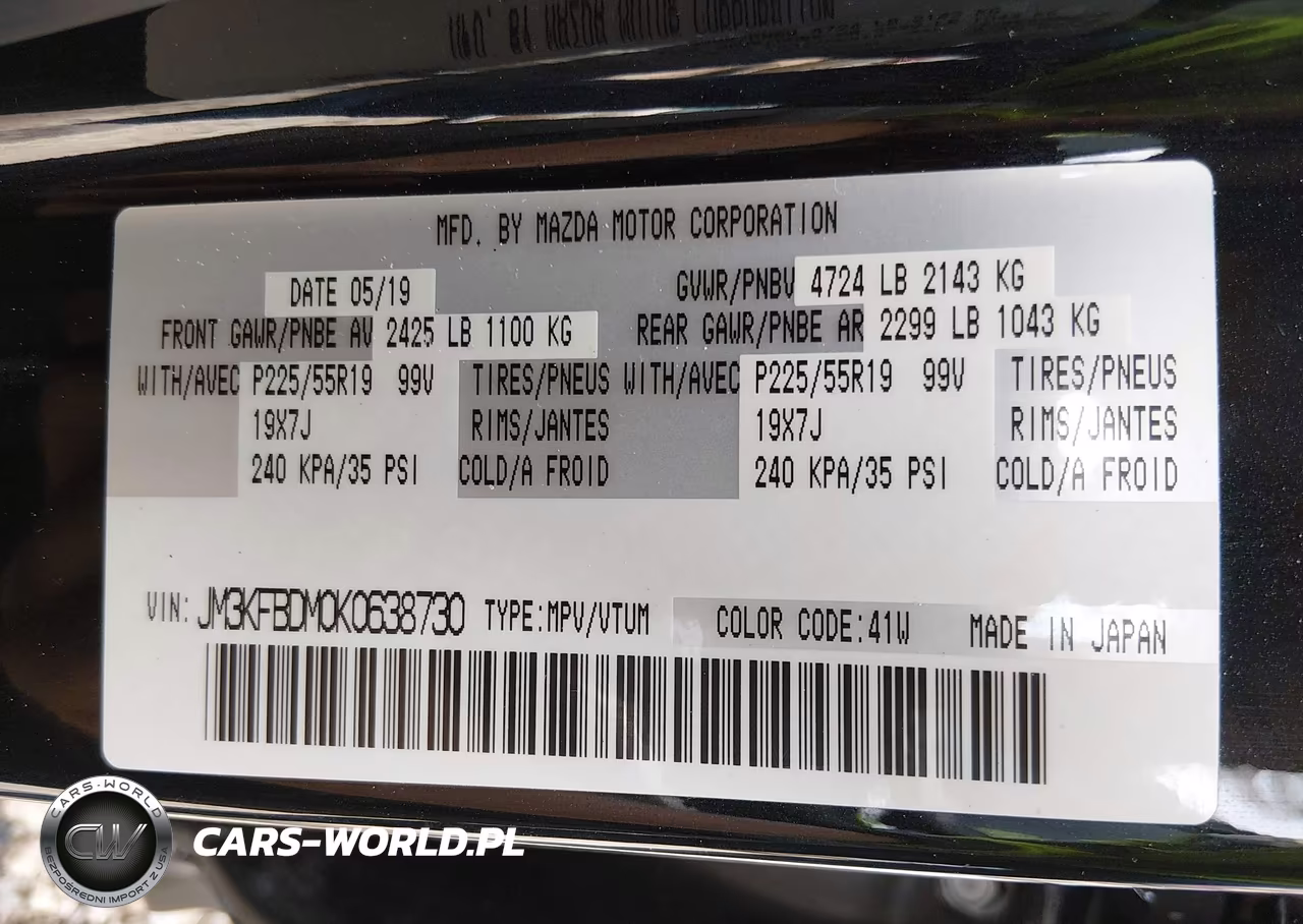 2019 Mazda Cx-5 Grand Touring VIN:JM3KFBDM0K0638730 - 9