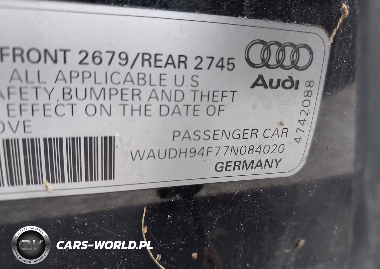 2007 Audi A6 3.2 VIN:WAUDH94F77N084020 - 9