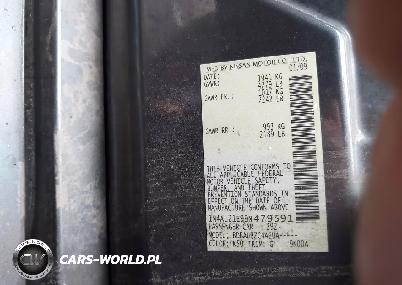 2009 Nissan Altima 2.5 S VIN:1N4AL21E99N479591 - 9