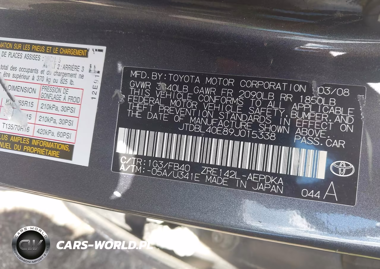 2009 Toyota Corolla Le VIN:JTDBL40E89J015338 - 9