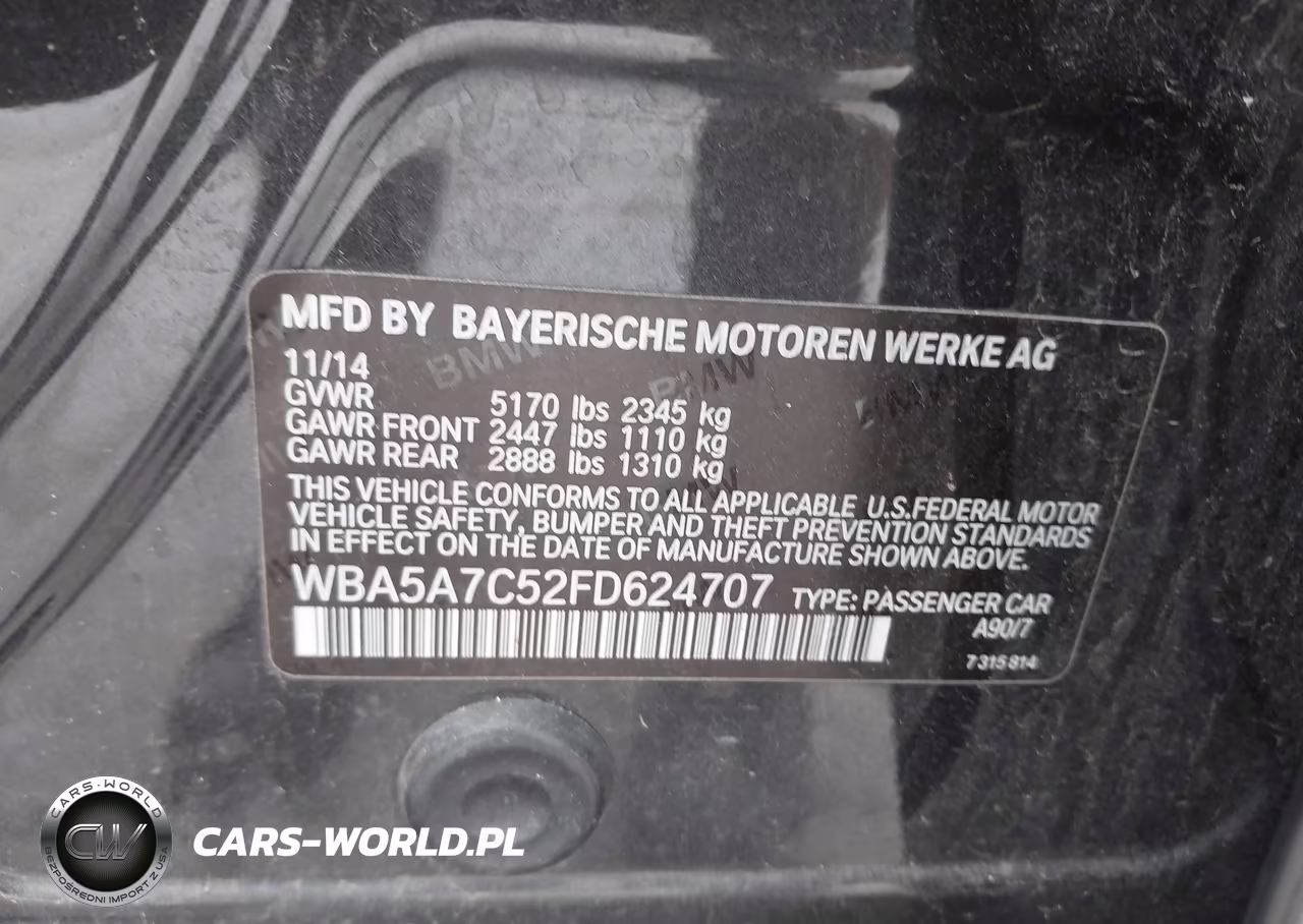 2015 BMW 528I xDrive VIN:WBA5A7C52FD624707 - 9