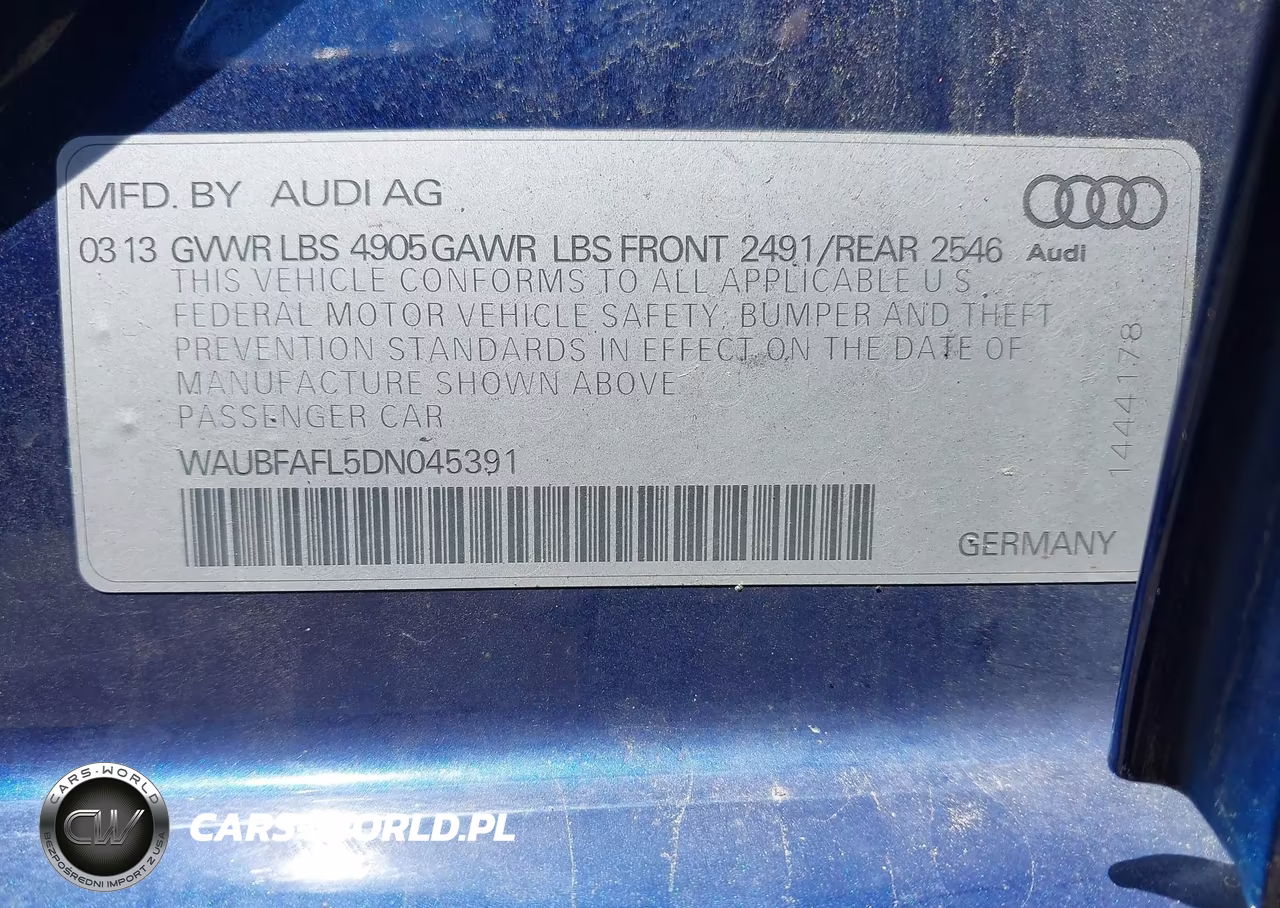 2013 Audi A4 2.0T Premium VIN:WAUBFAFL5DN045391 - 9