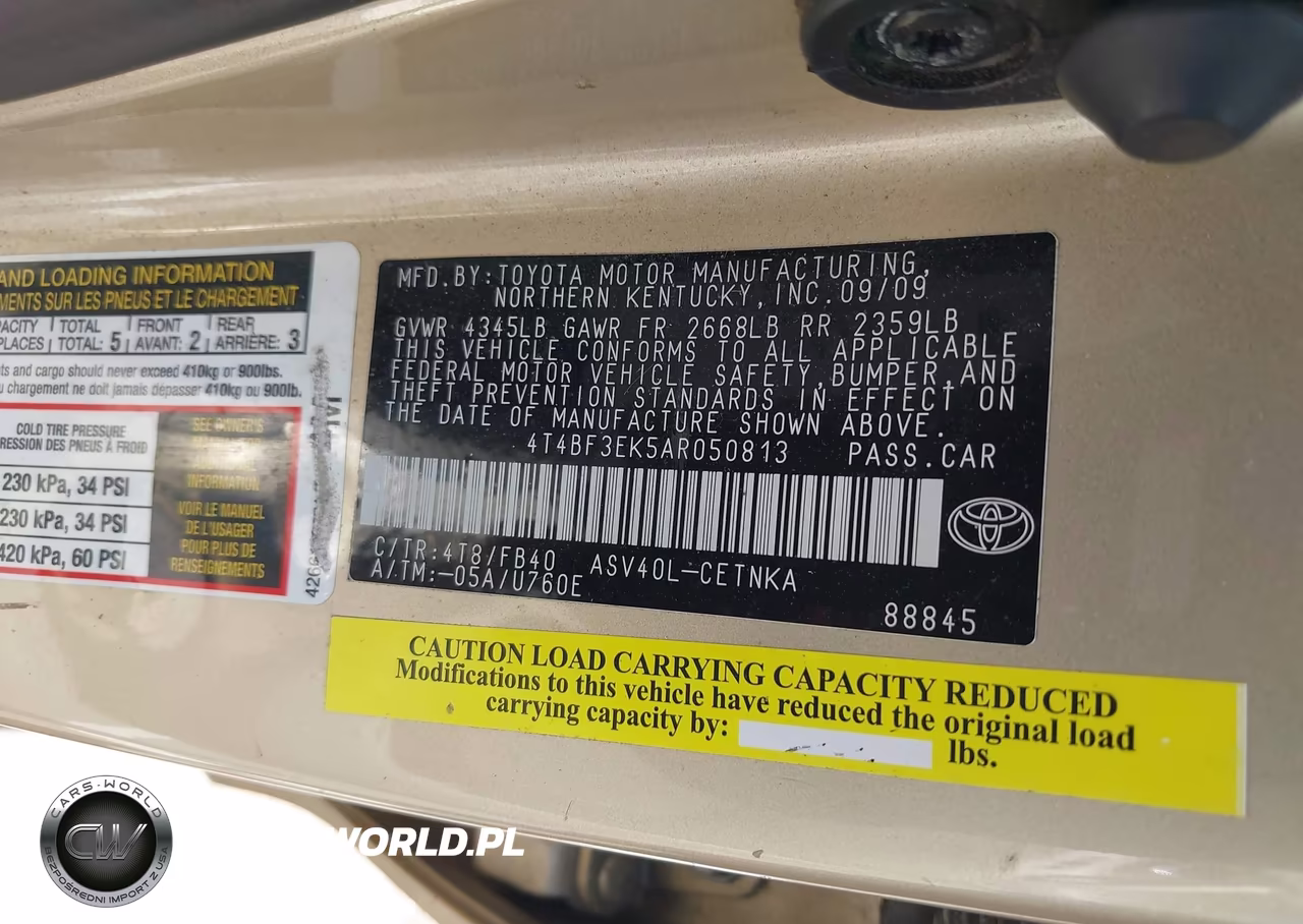 2010 Toyota Camry Le VIN:4T4BF3EK5AR050813 - 9