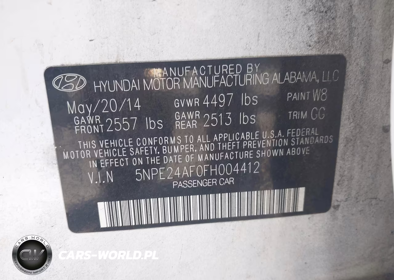 2015 Hyundai Sonata Se VIN:5NPE24AF0FH004412 - 9