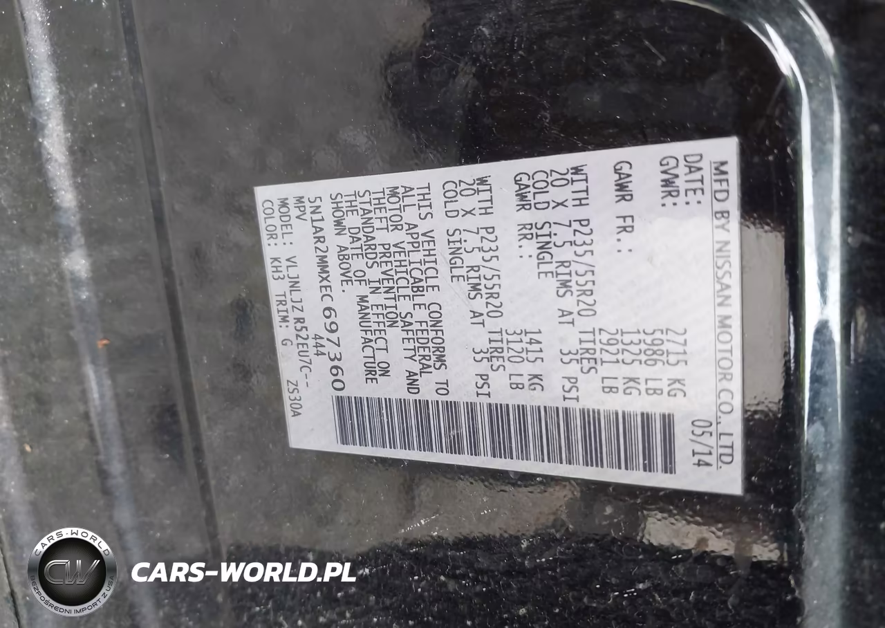 2014 Nissan Pathfinder Platinum VIN:5N1AR2MMXEC697360 - 9