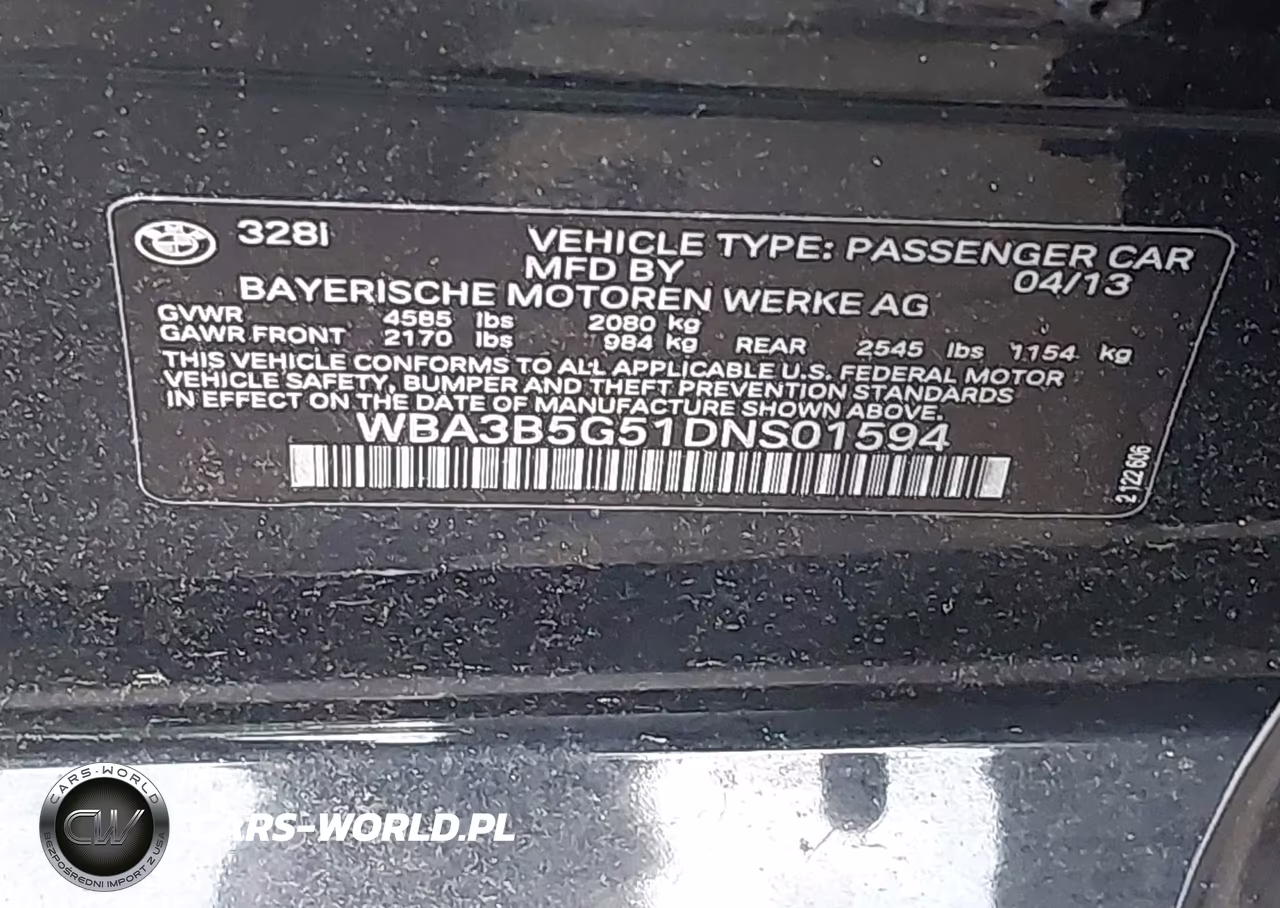 2013 BMW 328I xDrive VIN:WBA3B5G51DNS01594 - 9