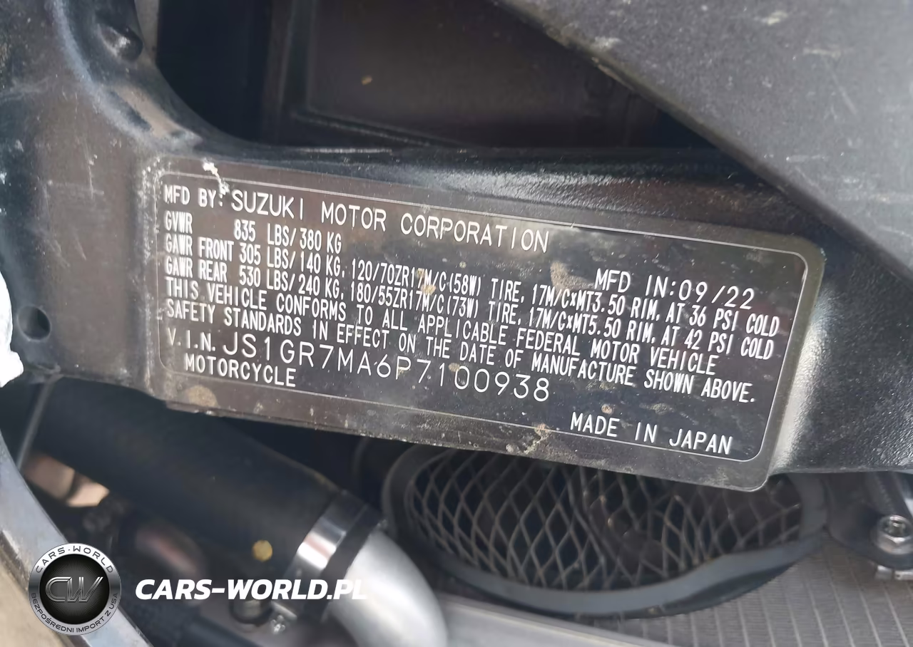 2023 Suzuki Gsx-R750 VIN:JS1GR7MA6P7100938 - 10