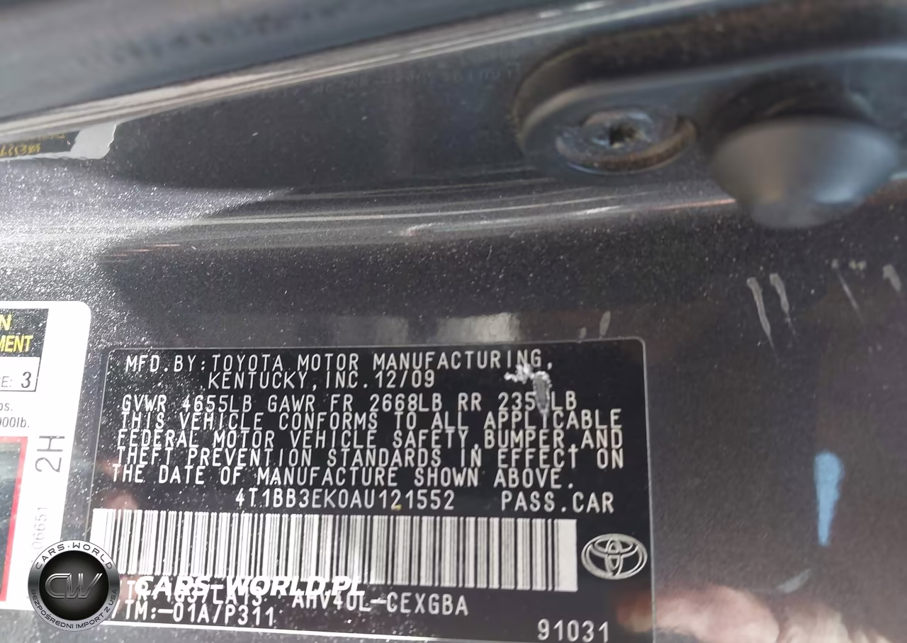 2010 Toyota Camry Hybrid VIN:4T1BB3EK0AU121552 - 9