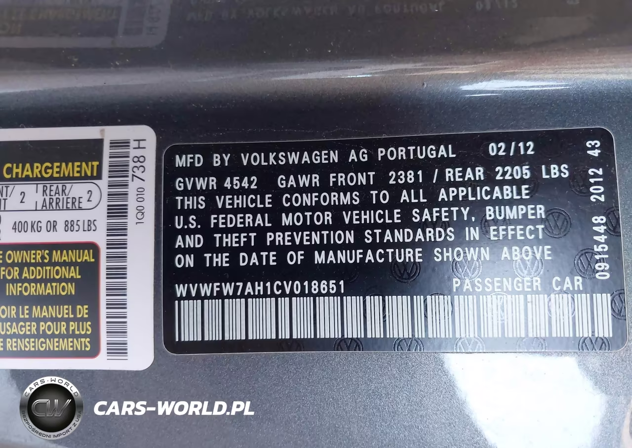2012 Volkswagen Eos Lux VIN:WVWFW7AH1CV018651 - 9