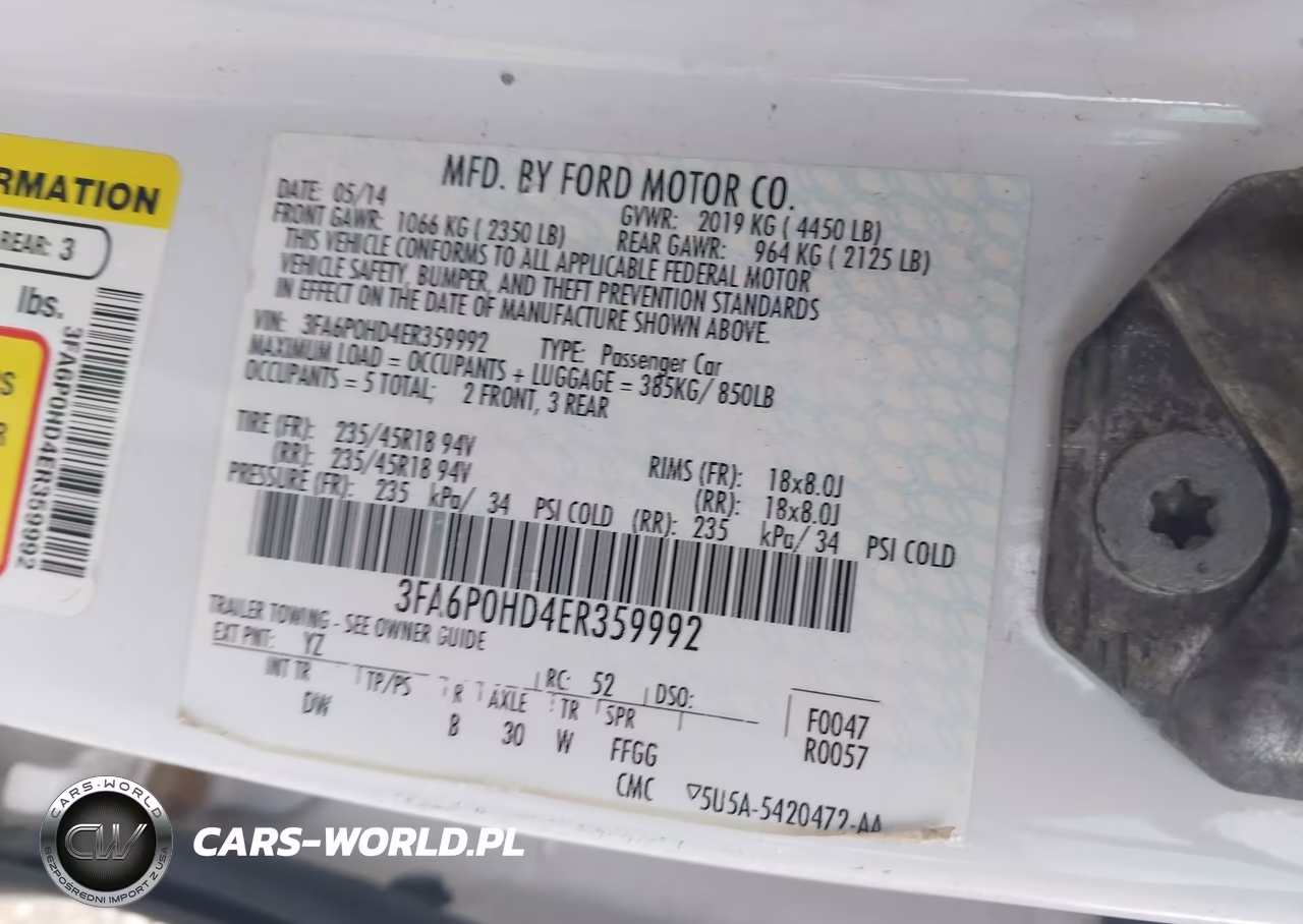 2014 Ford Fusion Se VIN:3FA6P0HD4ER359992 - 9