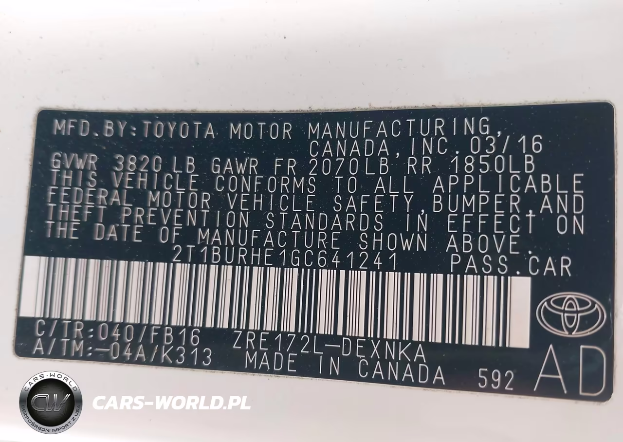 2016 Toyota Corolla Le VIN:2T1BURHE1GC641241 - 9