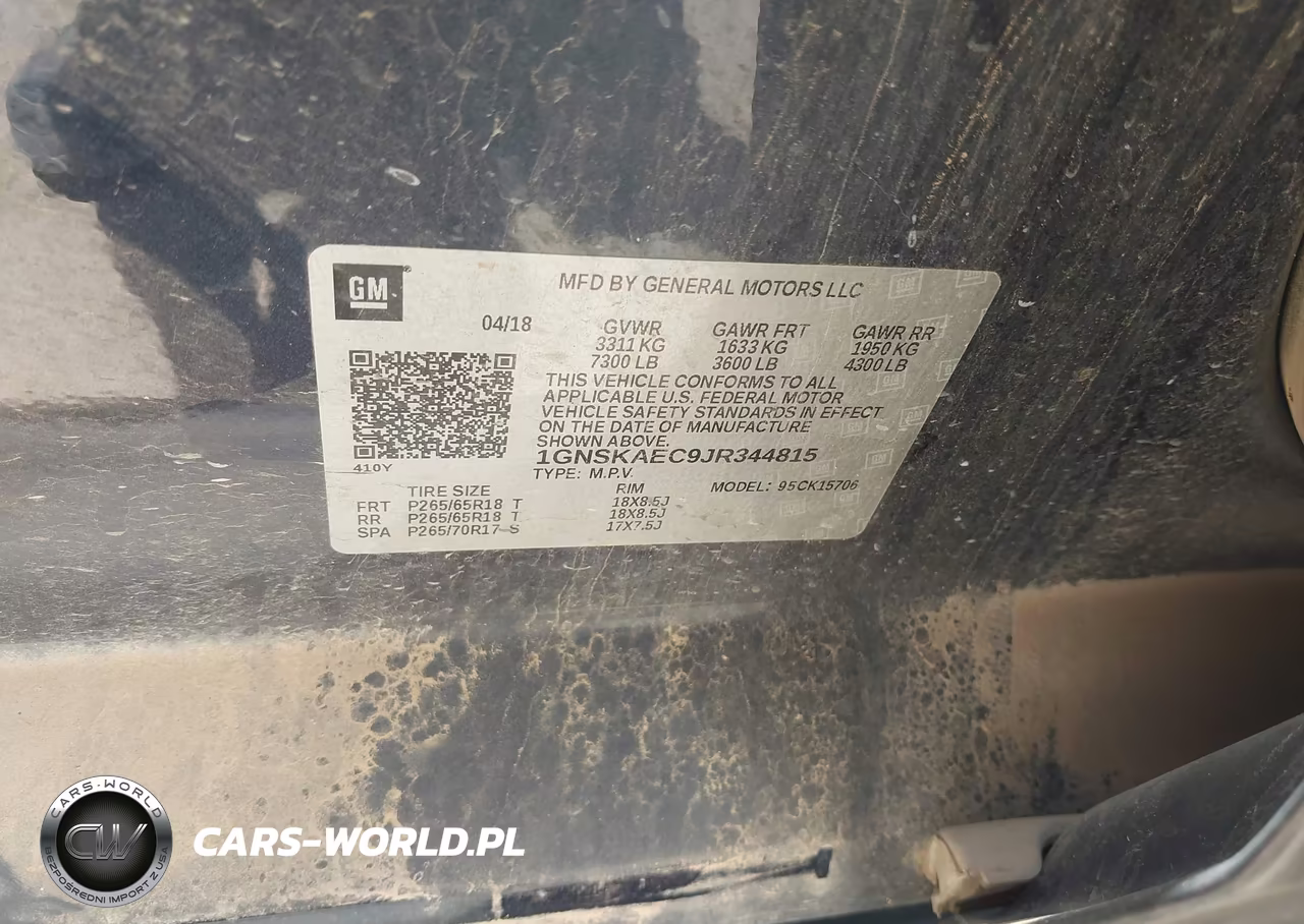 2018 Chevrolet Tahoe Ls VIN:1GNSKAEC9JR344815 - 9