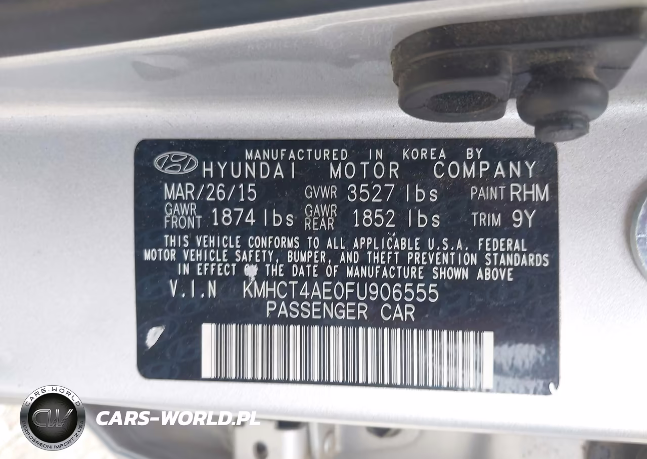 2015 Hyundai Accent Gls VIN:KMHCT4AE0FU906555 - 9